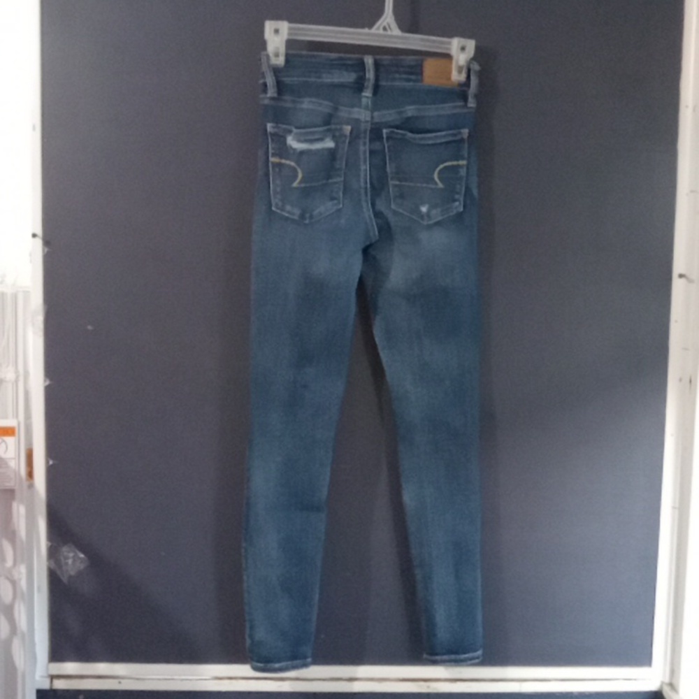 AEO next level stretch distressed jegging jeans size 0 short - Picture 7 of 7